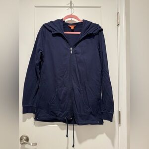 Tommy Bahama Relax, Navy zip up hooded jacket, size medium